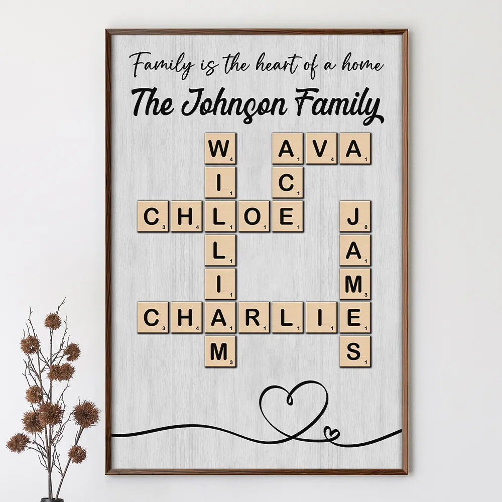 Crossword Family Is The Heart Of A Home - Personalized Poster - Image 4