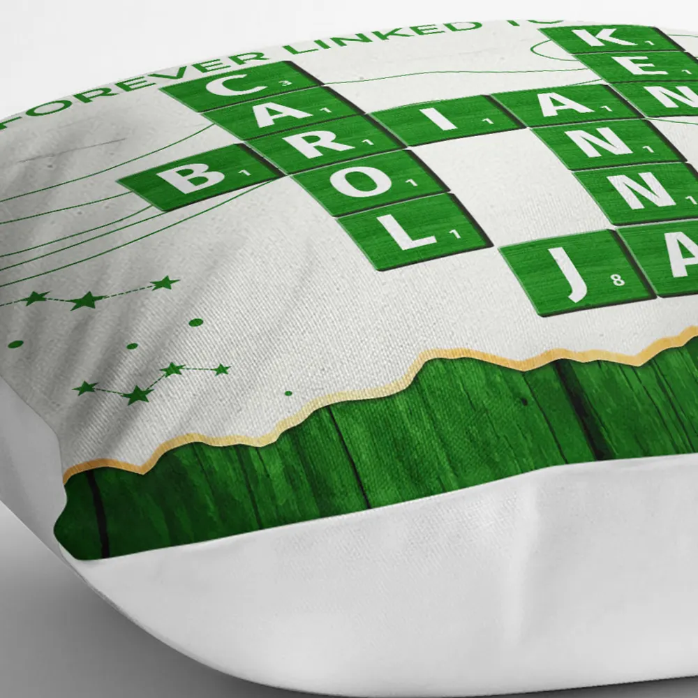 Crossword Family Relationship Brothers & Sisters Forever Linked Together - Personalized Pillow - Image 3