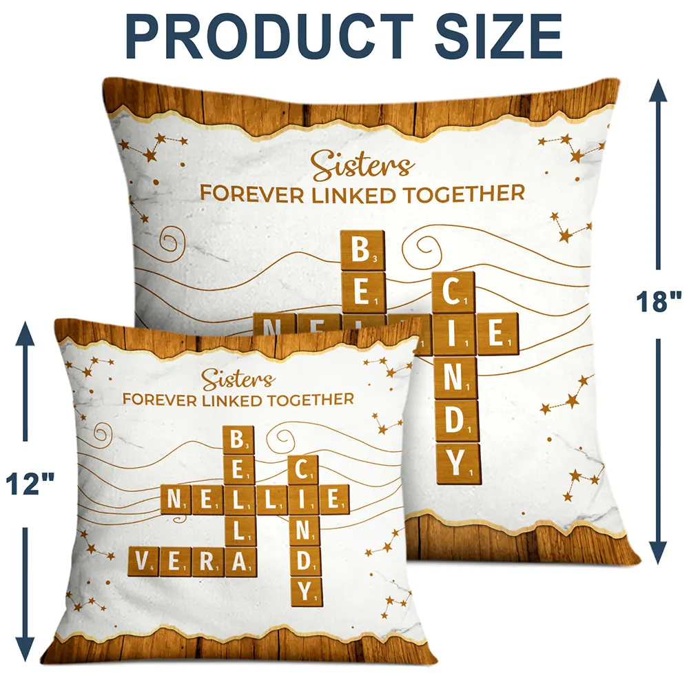 Crossword Family Relationship Brothers & Sisters Forever Linked Together - Personalized Pillow - Image 4