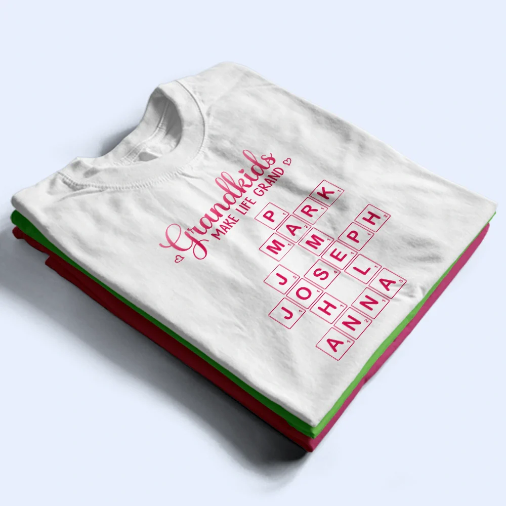 Crossword Grandkids Make Life Grand - Personalized T Shirt - Image 4