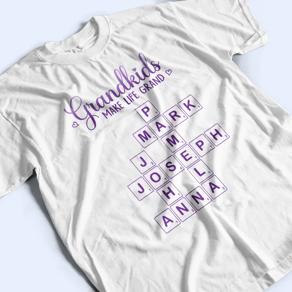 Crossword Grandkids Make Life Grand - Personalized T Shirt - Image 5