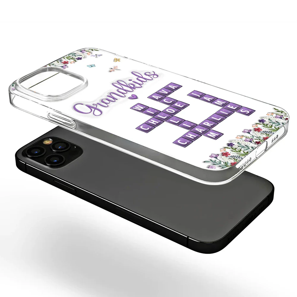 Crossword My Grandkids 3D Inflated Effect - Personalized Clear Phone Case - Image 6
