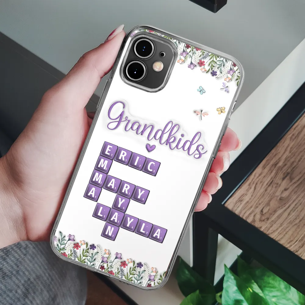 Crossword My Grandkids 3D Inflated Effect - Personalized Clear Phone Case - Image 7
