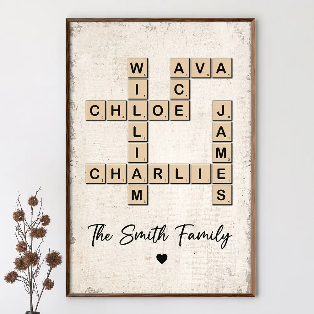 Crossword Scrabble Family Name - Personalized Poster - Image 4