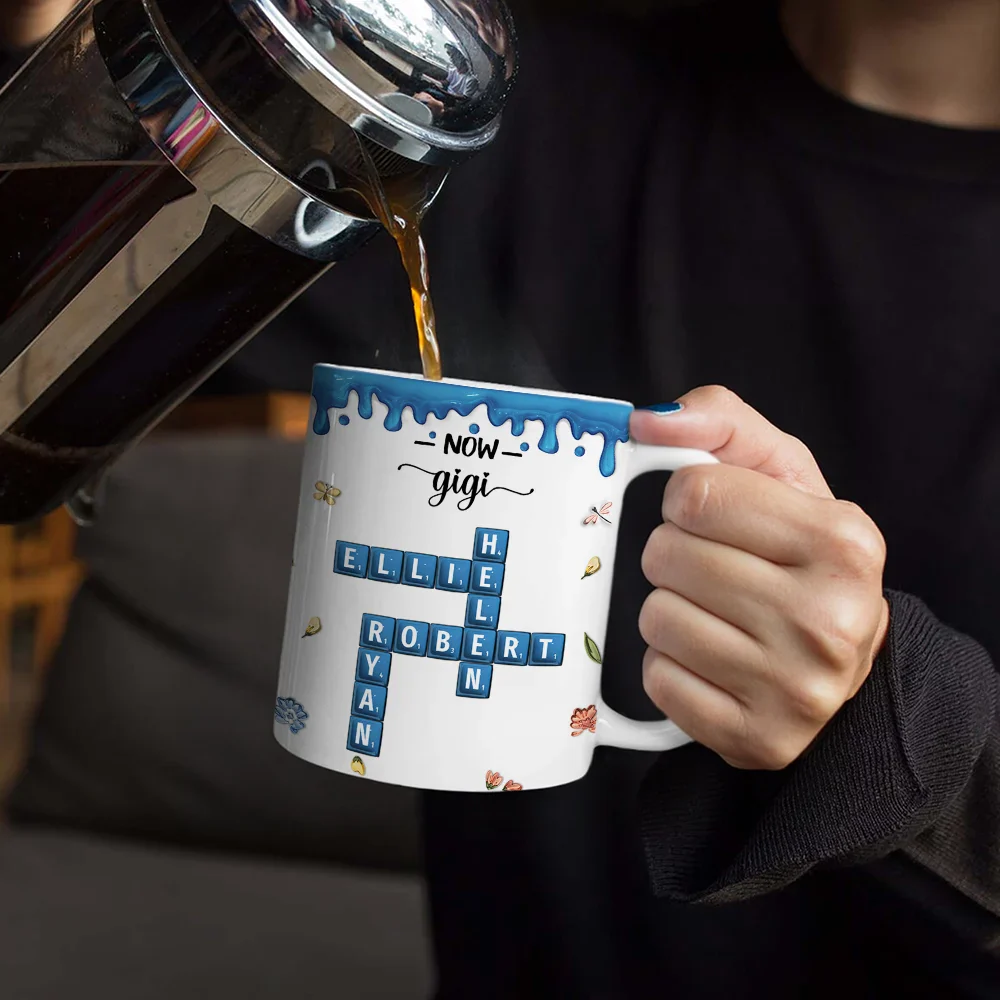 Crossword Scrabble Name First Mom Now Grandma 3D Inflated Effect - Personalized White Edge-to-Edge Mug - Image 5
