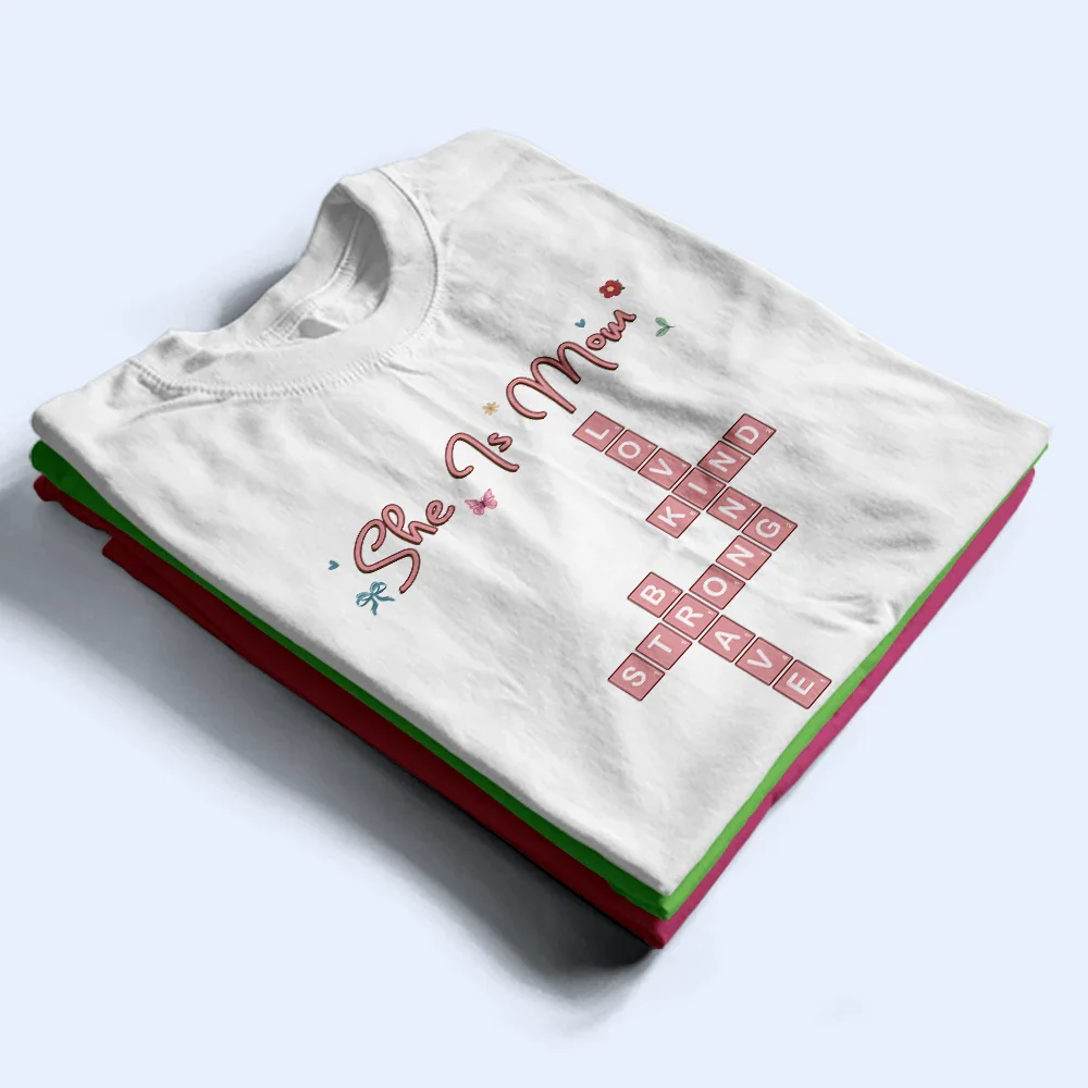 Crossword She Is Mom Nana - Personalized T Shirt - Image 3