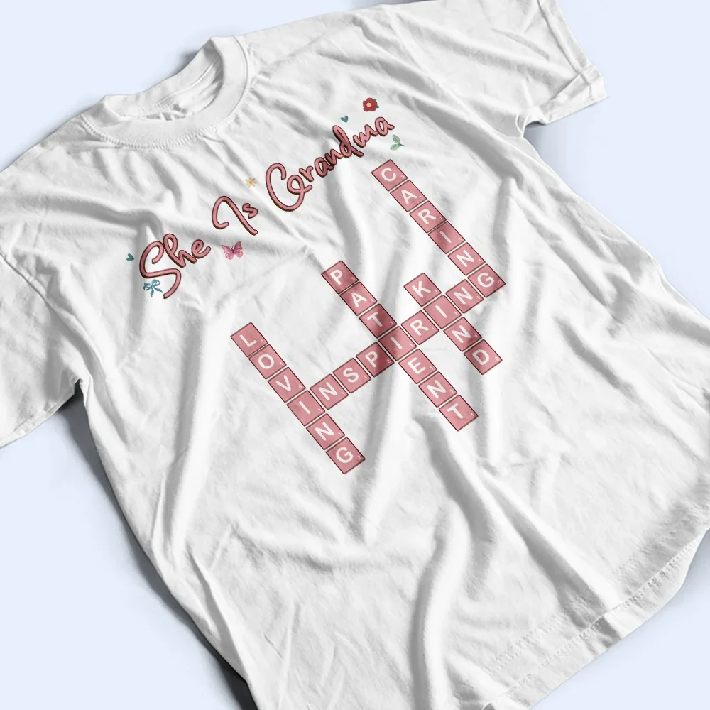 Crossword She Is Mom Nana - Personalized T Shirt - Image 4