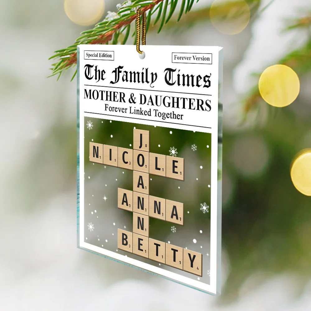 Crossword The Family Times - Personalized Custom Shaped Acrylic Ornament - Image 3