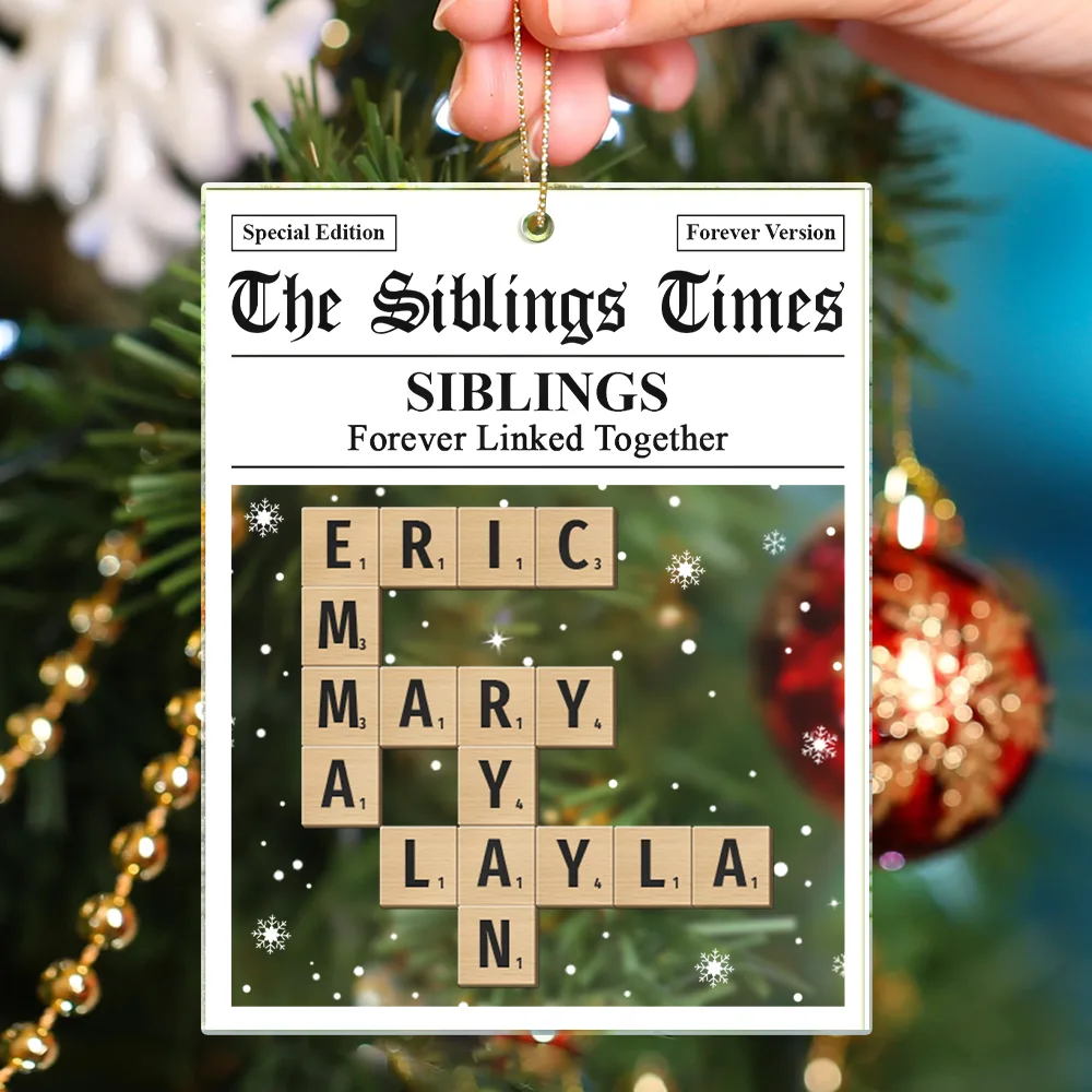 Crossword The Family Times - Personalized Custom Shaped Acrylic Ornament - Image 5