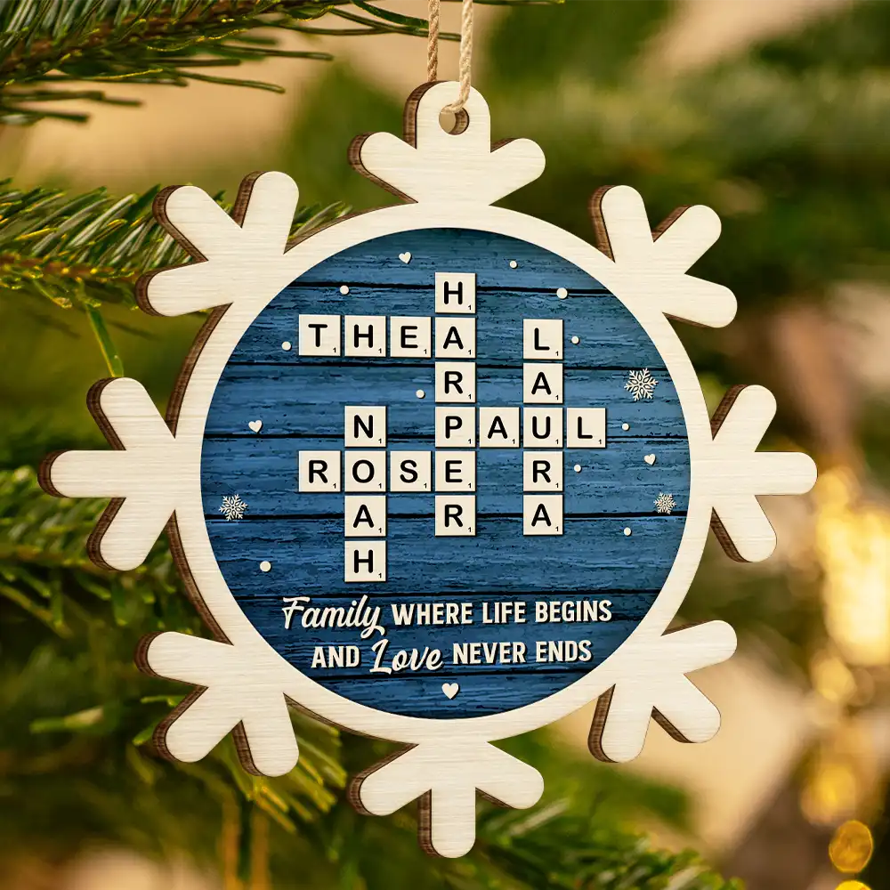 Crossword The Greatest Gift Our Parents Gave Us Was Each Other - Personalized Custom Shaped Wooden Ornament - Image 4