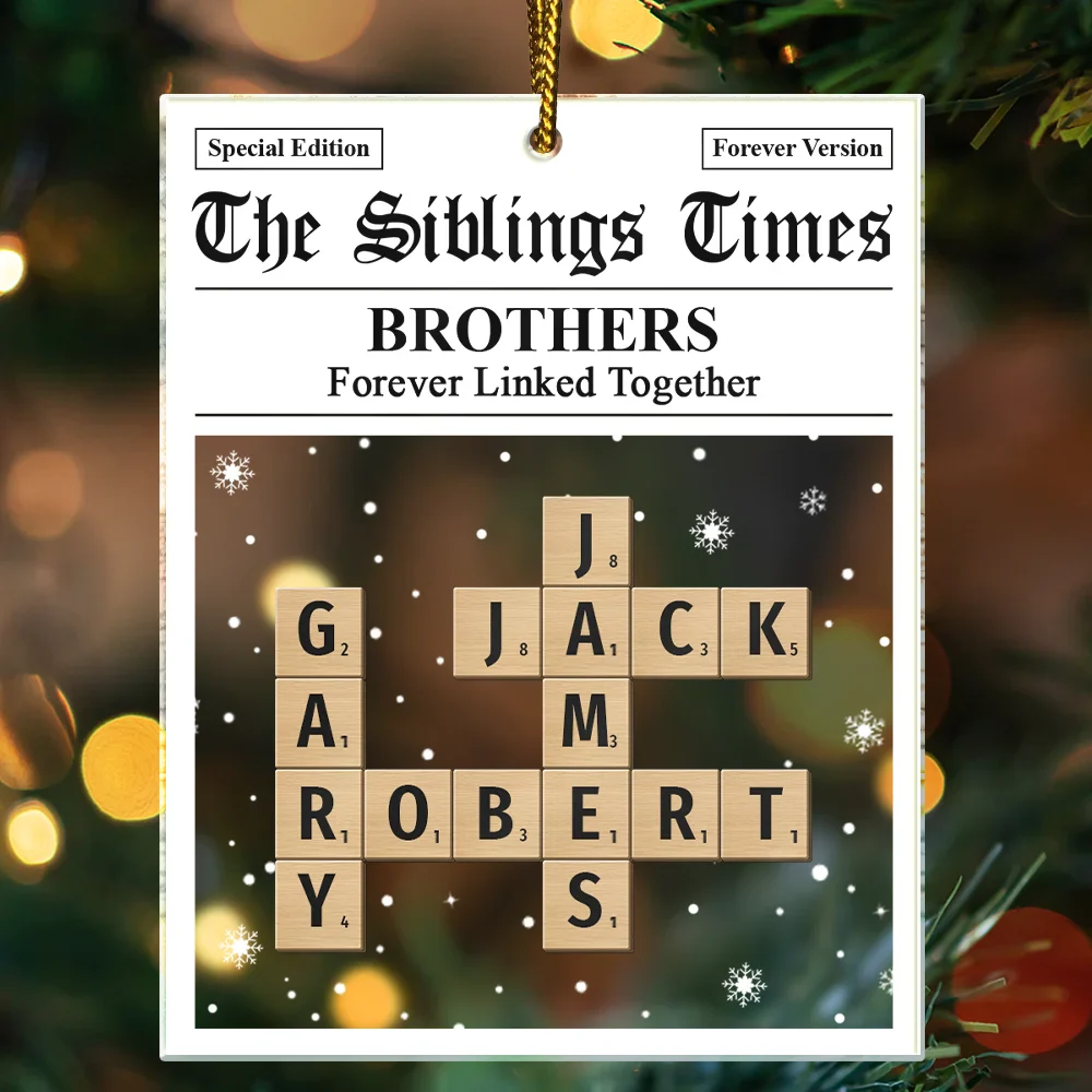 Crossword The Siblings Times - Personalized Custom Shaped Acrylic Ornament - Image 3