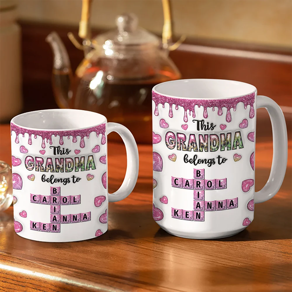 Crossword This Mom Grandma Belongs To - Personalized White Edge-to-Edge Mug - Image 4