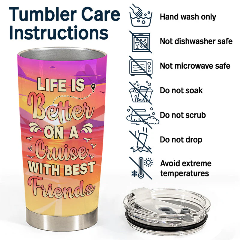 Cruise Bestie Life Is Better On A Cruise - Personalized Custom Tumbler - Image 5