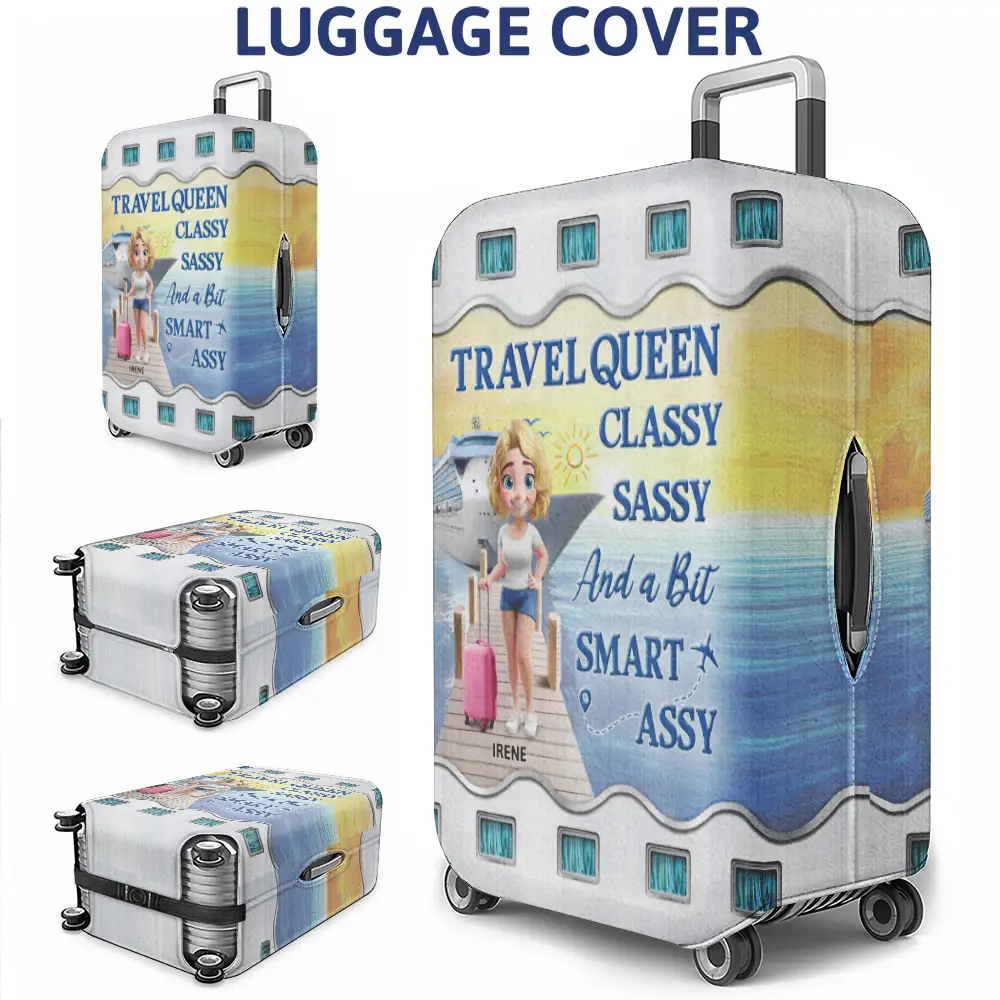 Cruise Queen Classy Sassy - Personalized Luggage Cover - Image 3