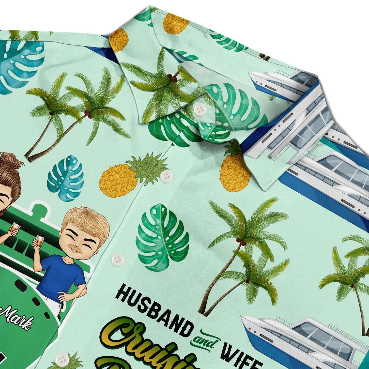 Cruising Couple Partners For Life - Gift For Couples - Personalized Custom Hawaiian Shirt - Image 4