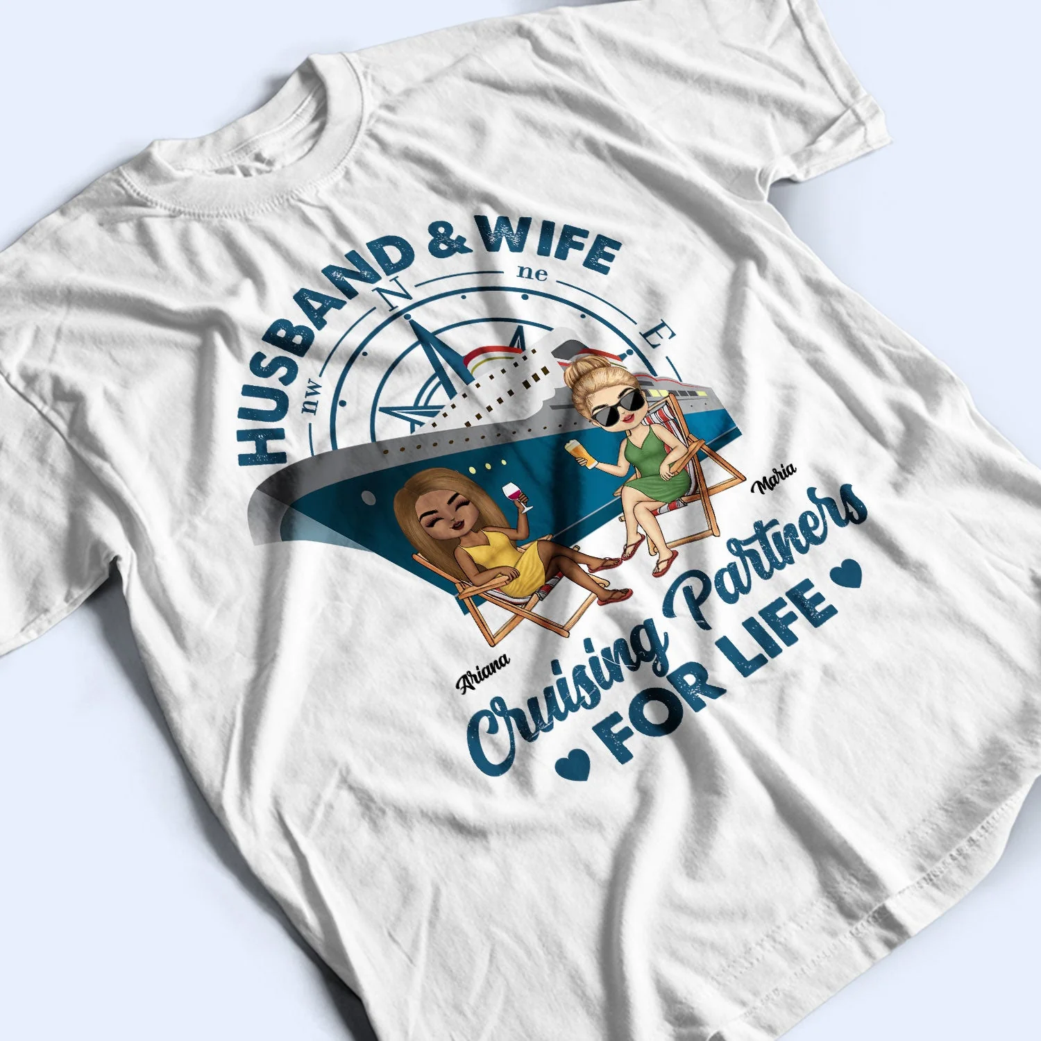 Cruising Partners For Life - Gift For Lake Beach Lovers, Travelers - Personalized T Shirt - Image 3