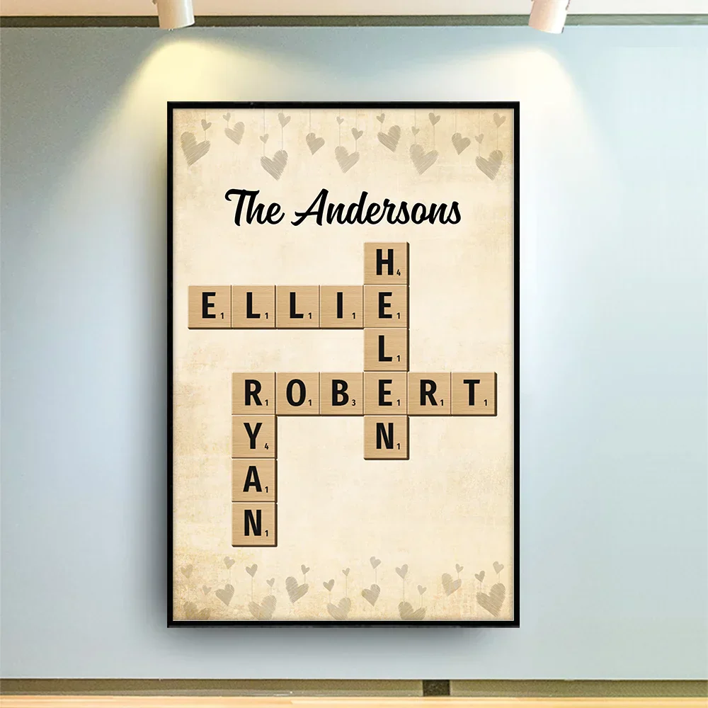 Custom Family Name Crossword Scrabble - Personalized Poster - Image 3