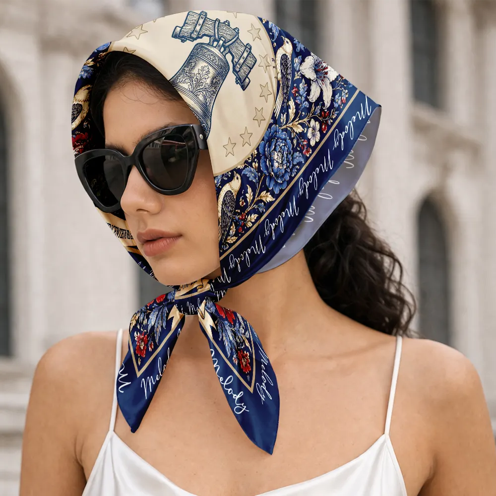 Custom Let Freedom Ring Floral USA - Personalized Scarf - Image 3
