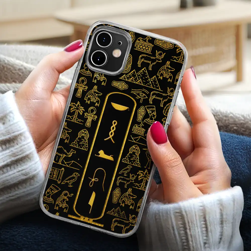 Custom Name In Egyptian Hieroglyphic Cartouche - Personalized Clear Phone Case - Image 3