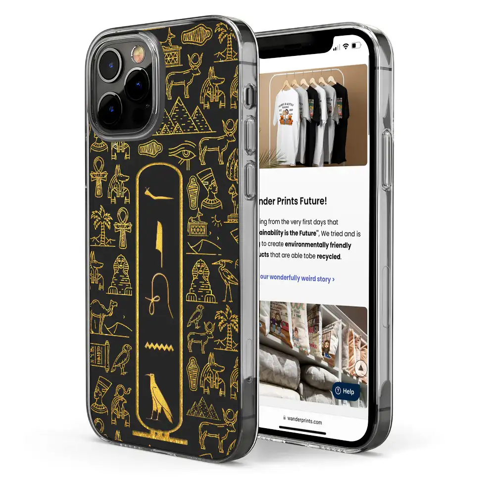 Custom Name In Egyptian Hieroglyphic Cartouche - Personalized Clear Phone Case - Image 4
