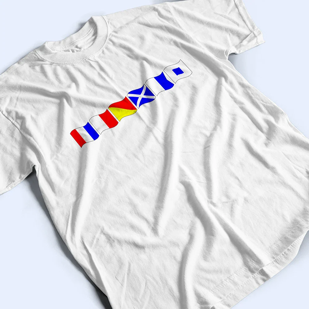 Custom Name In Nautical Flags Marine Code - Personalized T Shirt - Image 3