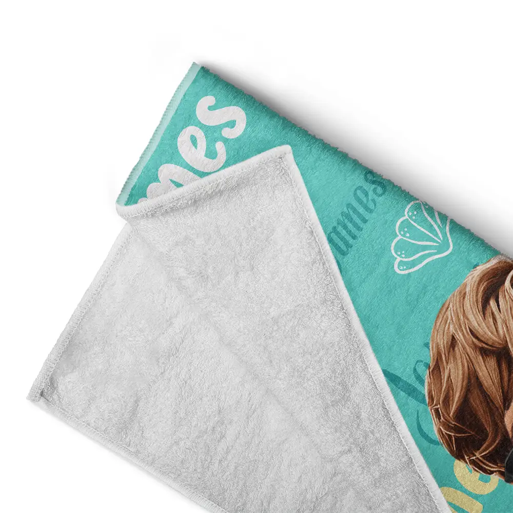 Custom Name Kid Baby - Personalized Beach Towel - Image 4