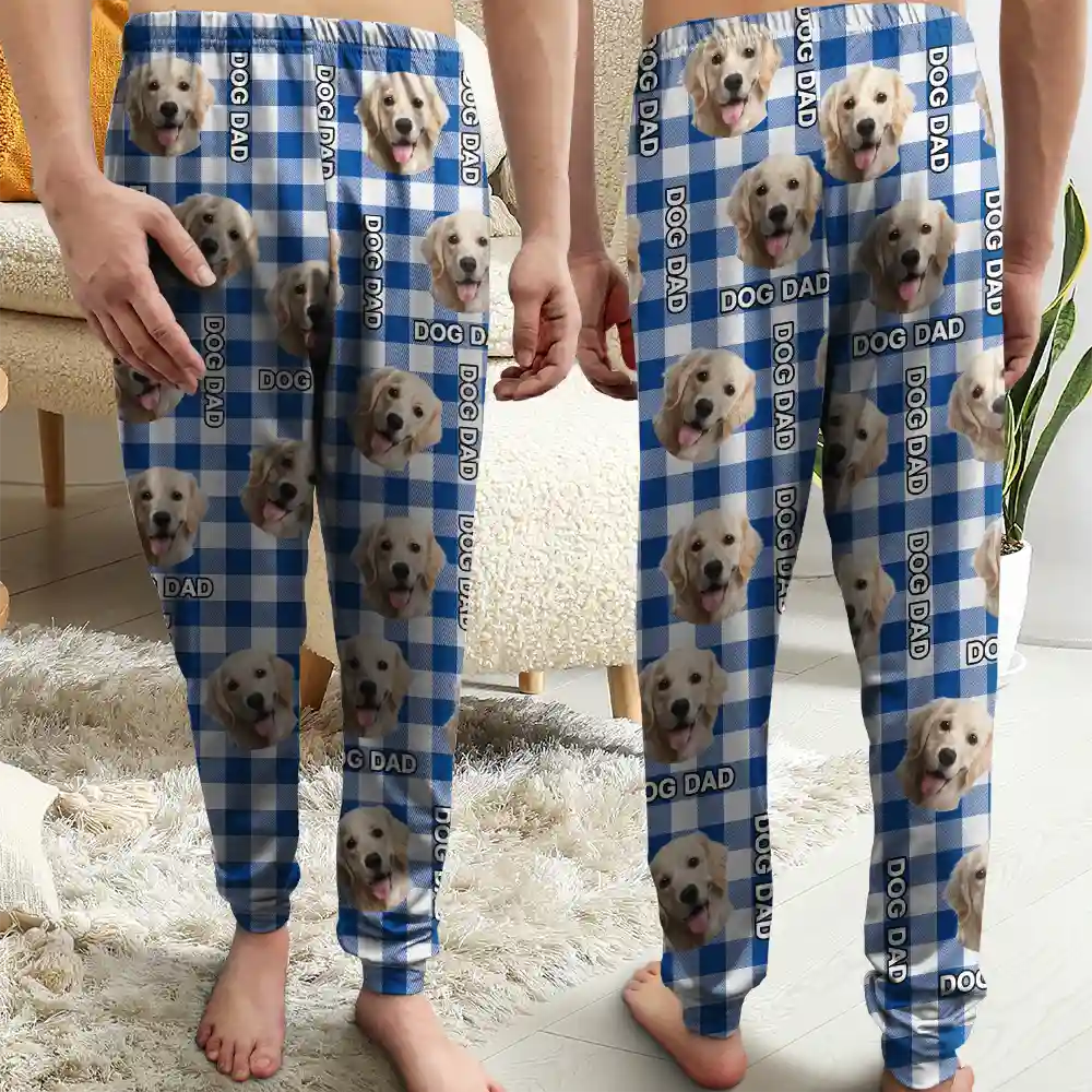Custom Photo #1 Dad #1 Mom Pet Dad Pet Mom - Personalized Pajama Pants - Image 5