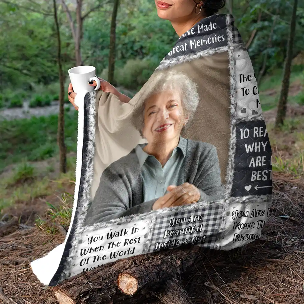 Custom Photo 10 Reasons Why You Are My Bestie - Personalized Fleece Blanket, Sherpa Blanket - Image 5