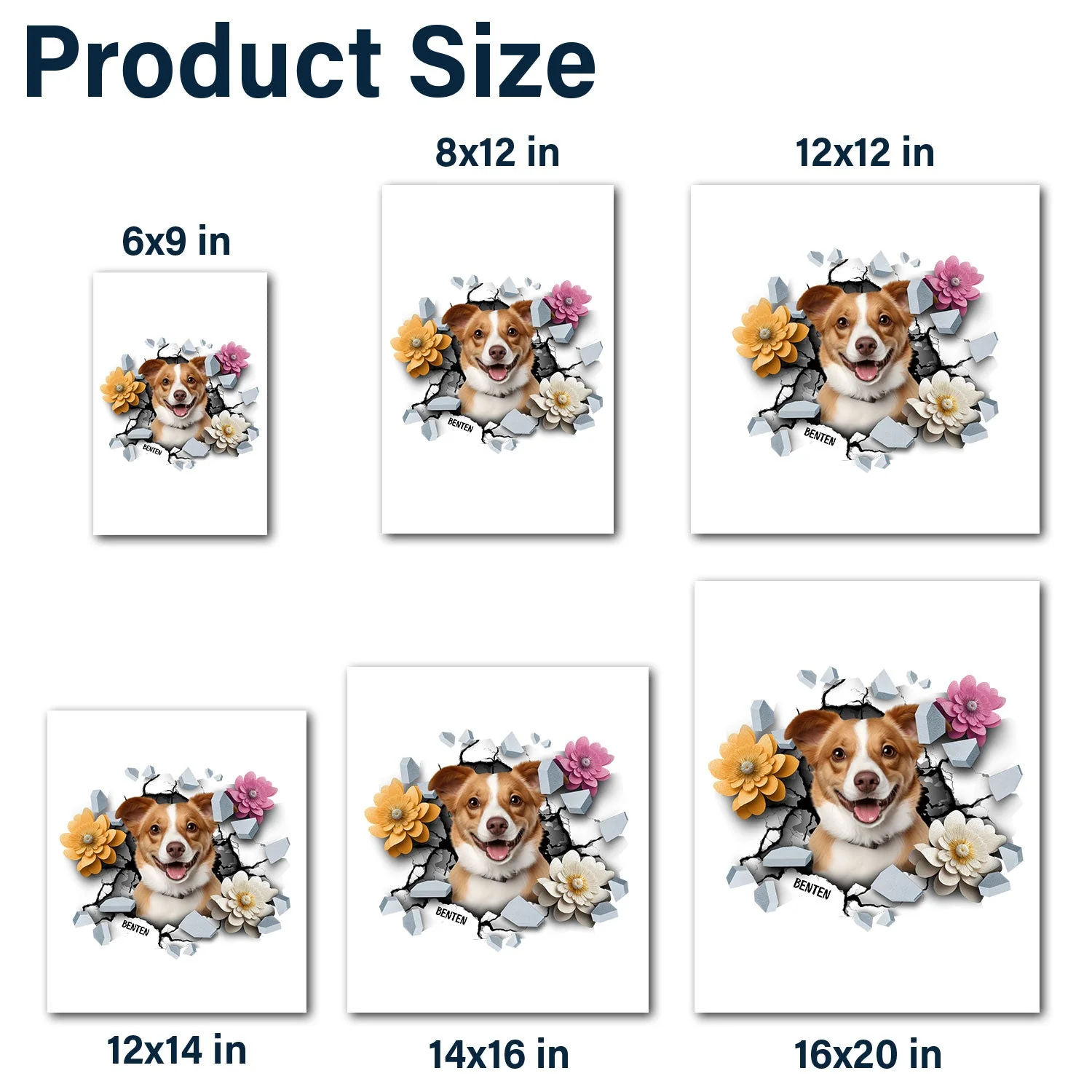Custom Photo 3D Cracked Pet Face - Gift For Dog Lovers - Personalized Decor Decal - Image 7