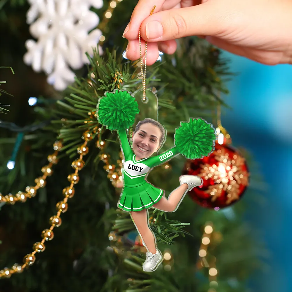 Custom Photo 3D Effect Cheerleader - Personalized Custom Shaped Acrylic Ornament - Image 5