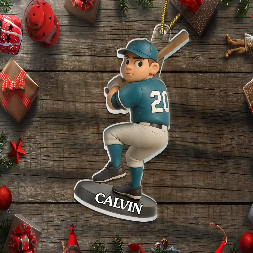 Custom Photo 3D Effect Figure Art Baseball Lover - Personalized Custom Shaped Acrylic Ornament - Image 5