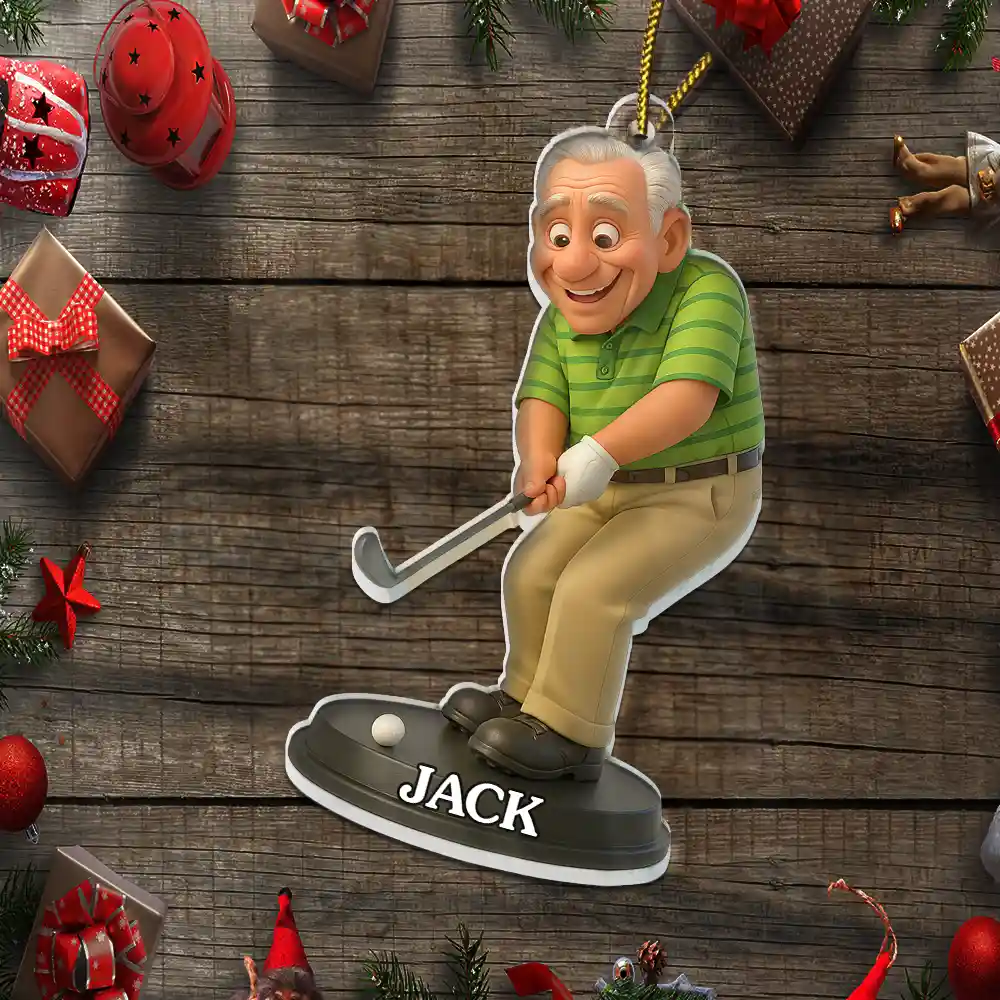 Custom Photo 3D Effect Figure Art Golf Lover - Personalized Custom Shaped Acrylic Ornament - Image 5