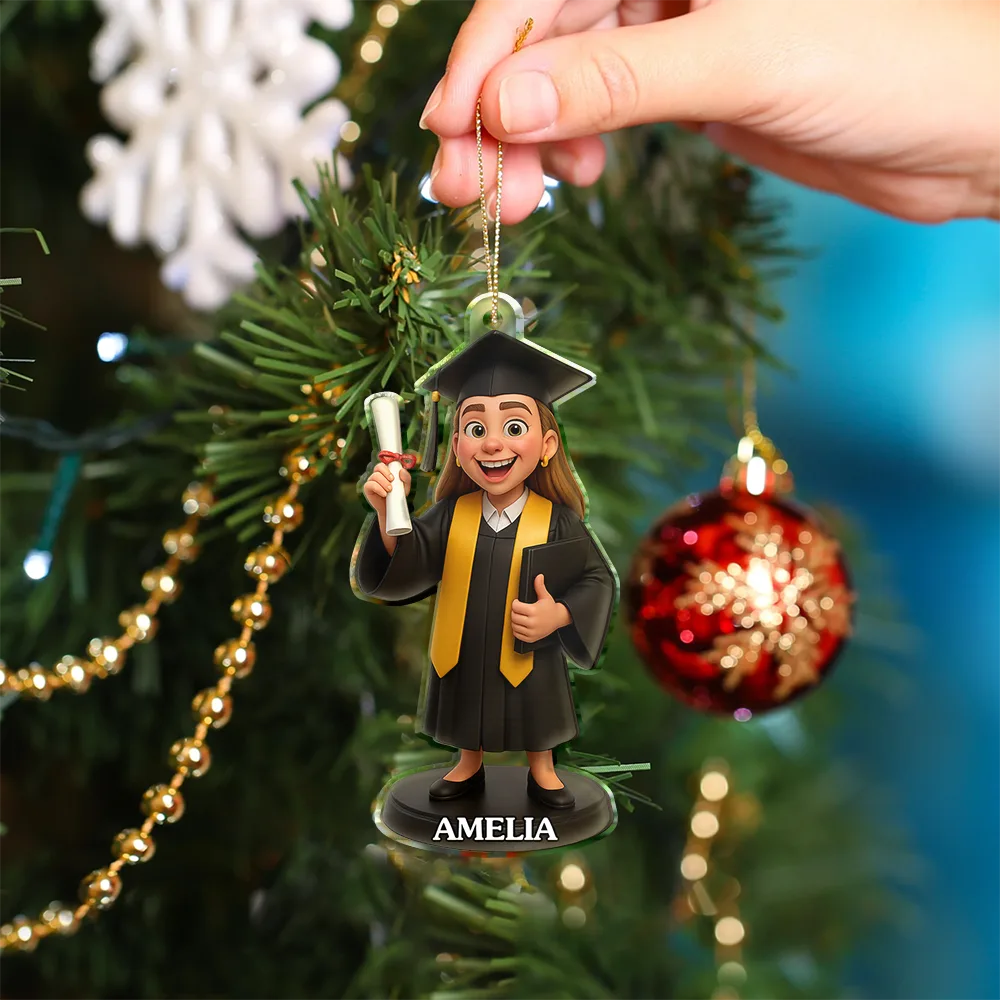Custom Photo 3D Effect Figure Art Graduation - Personalized Custom Shaped Acrylic Ornament - Image 4