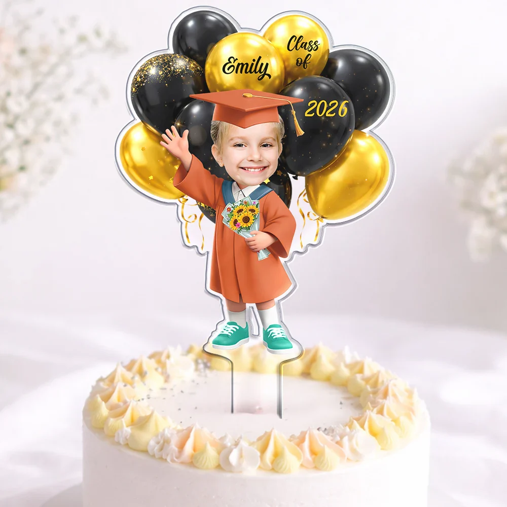 Custom Photo 3D Effect Happy Graduation Kid - Personalized Acrylic Cake Topper - Image 5