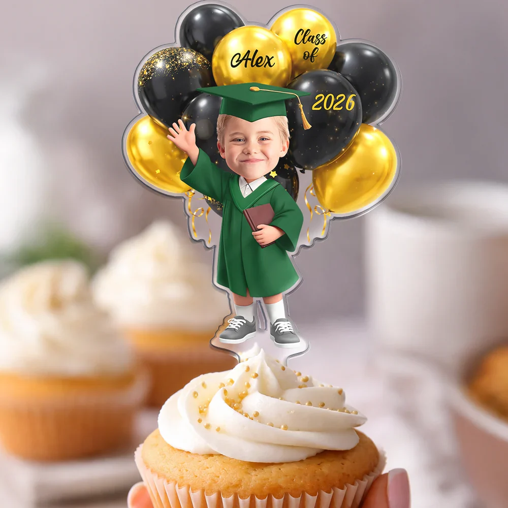 Custom Photo 3D Effect Happy Graduation Kid - Personalized Acrylic Cake Topper - Image 6