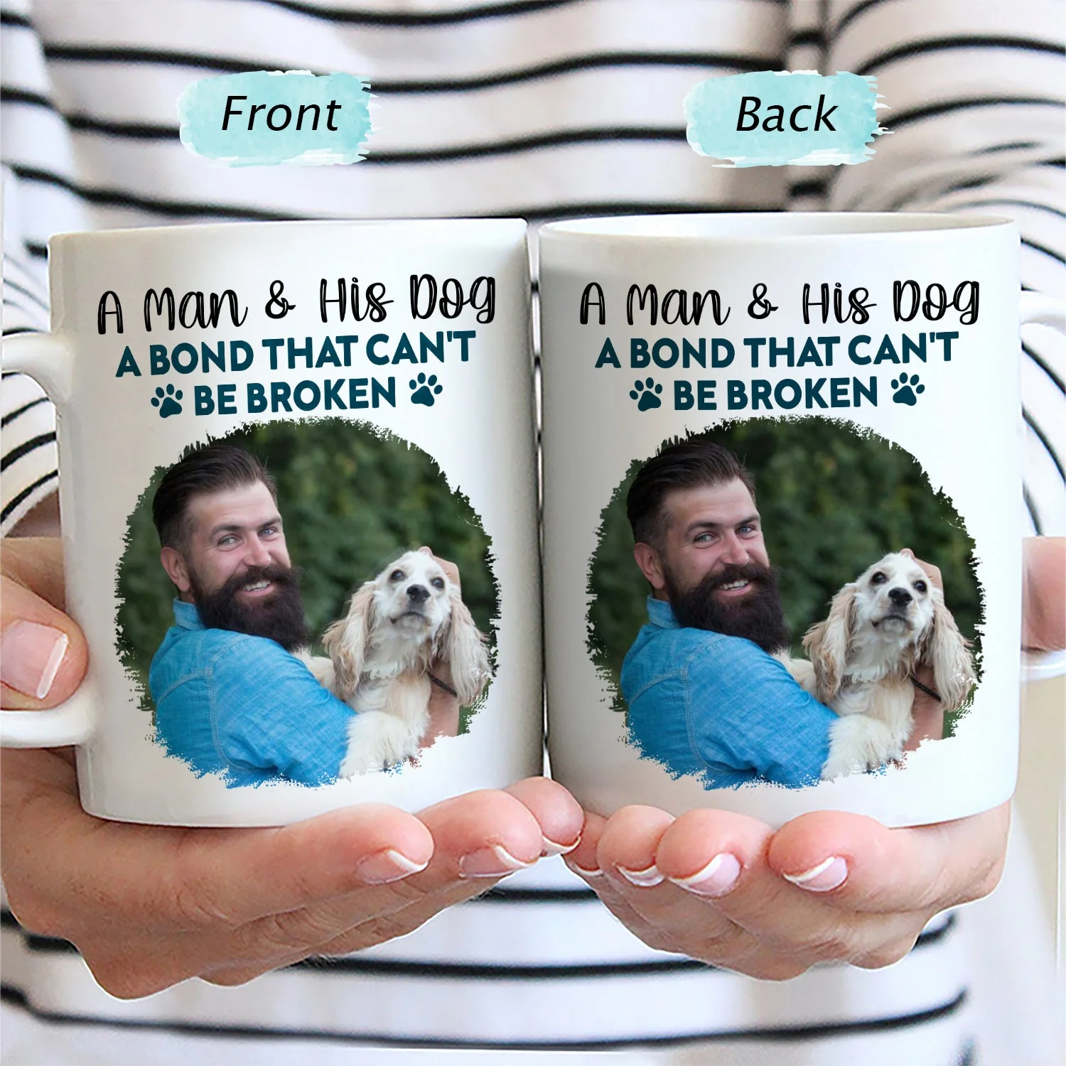 Custom Photo A Bond That Can't Be Broken - Gift For Dog Lovers, Dog Mom, Dog Dad - Personalized Mug - Image 2