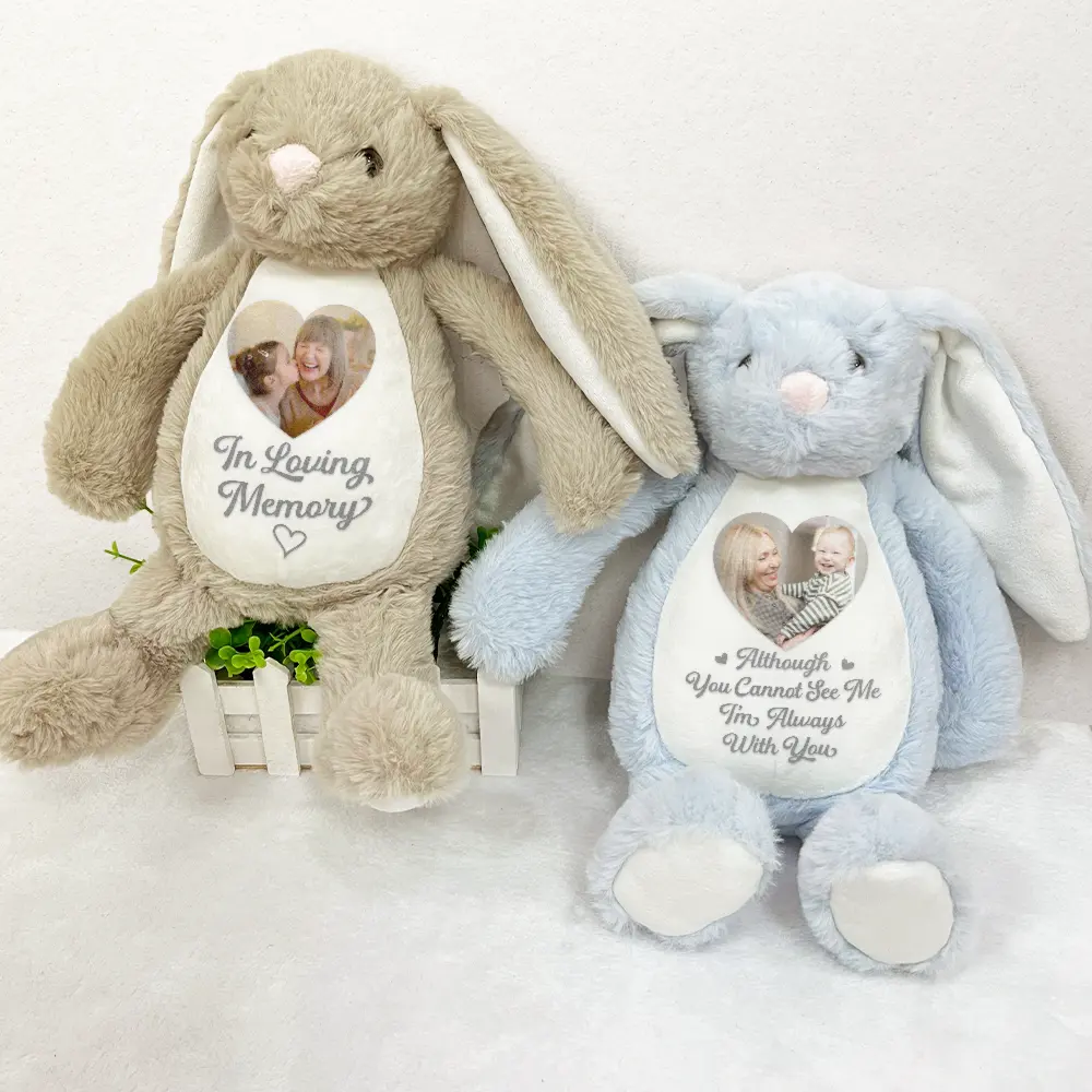 Custom Photo A Cuddle From Heaven Memorial - Personalized Soft Toy Bunny - Image 3
