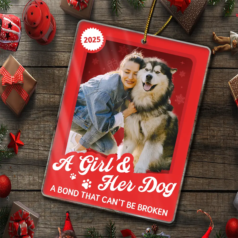 Custom Photo A Girl & Her Dogs Unbreakable Bond Toy Box - Personalized Custom Shaped Acrylic Ornament - Image 6