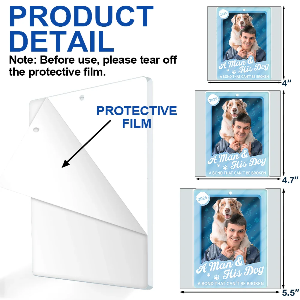 Custom Photo A Girl & Her Dogs Unbreakable Bond Toy Box - Personalized Custom Shaped Acrylic Ornament - Image 7