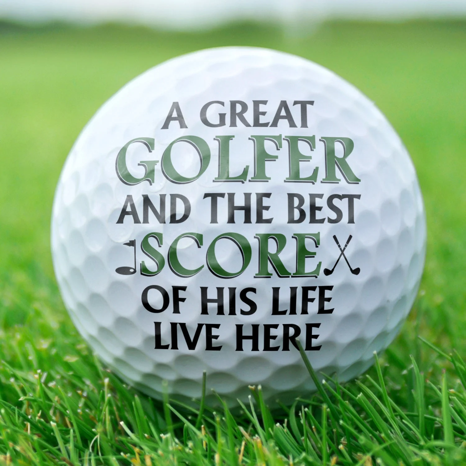 Custom Photo A Great Golfer And The Best Score Of His Life Live Here - Gift For Couples - Personalized Golf Ball - Image 2