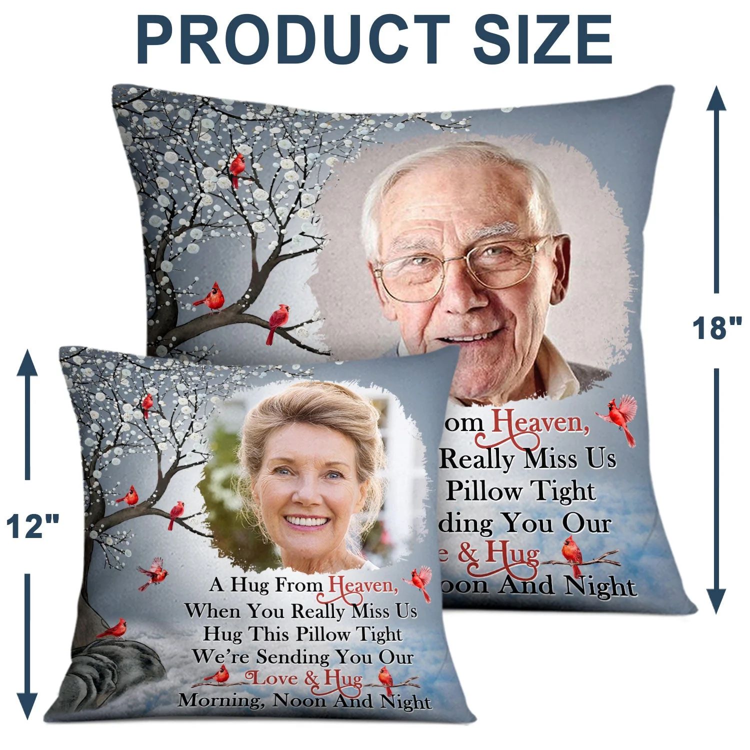 Custom Photo A Hug From Heaven - Memorial Gift For Family, Friends - Personalized Pillow - Image 4