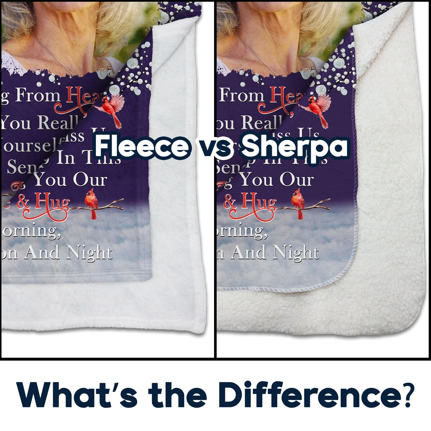 Custom Photo A Hug From Heaven - Memorial Gift For Family, Friends, Siblings - Personalized Fleece Blanket - Image 4