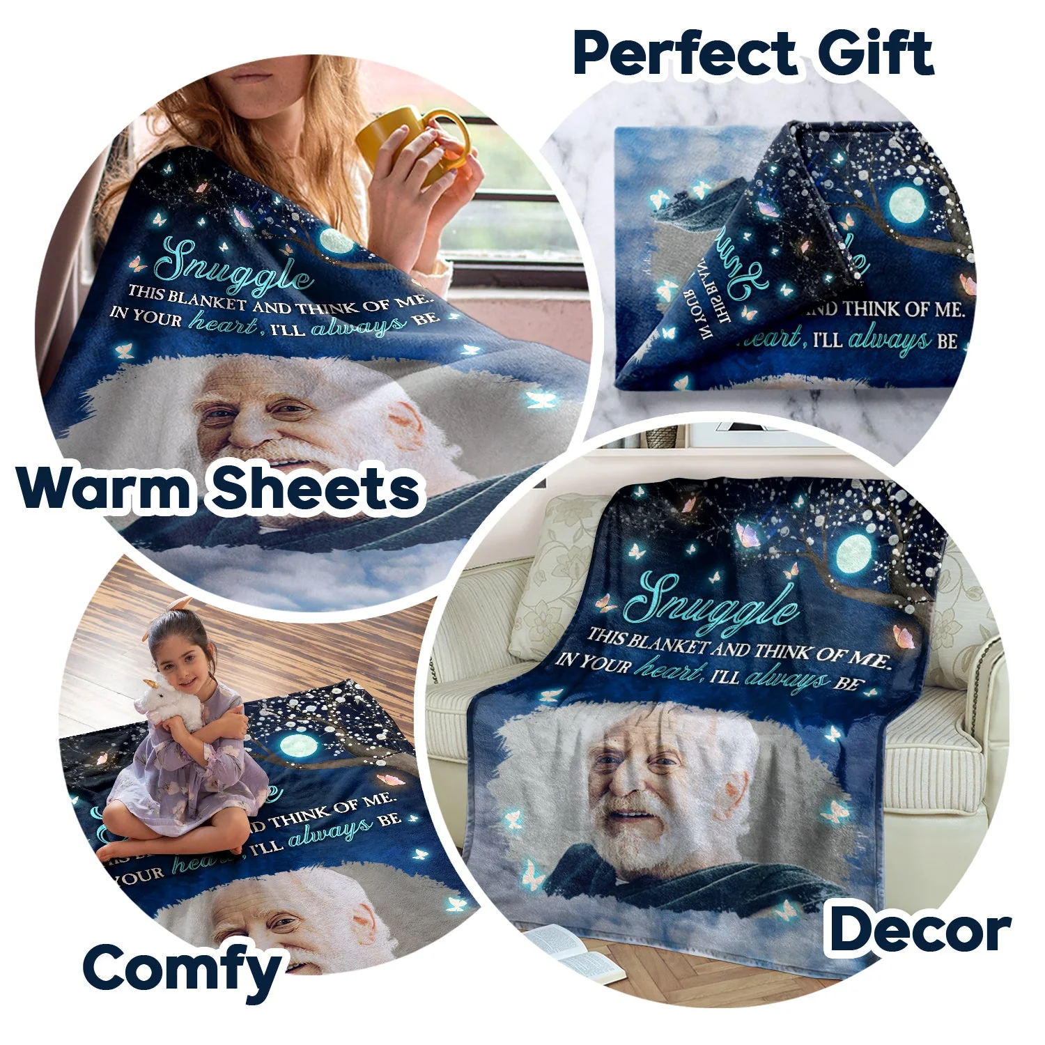 Custom Photo A Hug From Heaven When You Really Miss Me - Memorial Gift For Family, Friends - Personalized Fleece Blanket, Sherpa Blanket - Image 7