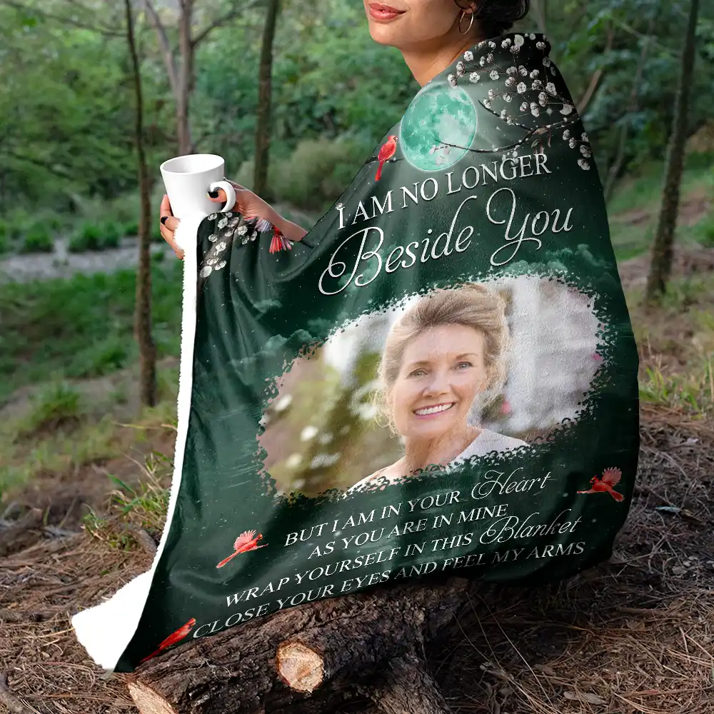 Custom Photo A Hug From Heaven When You Really Miss Me Memorial - Personalized Fleece Blanket, Sherpa Blanket - Image 5
