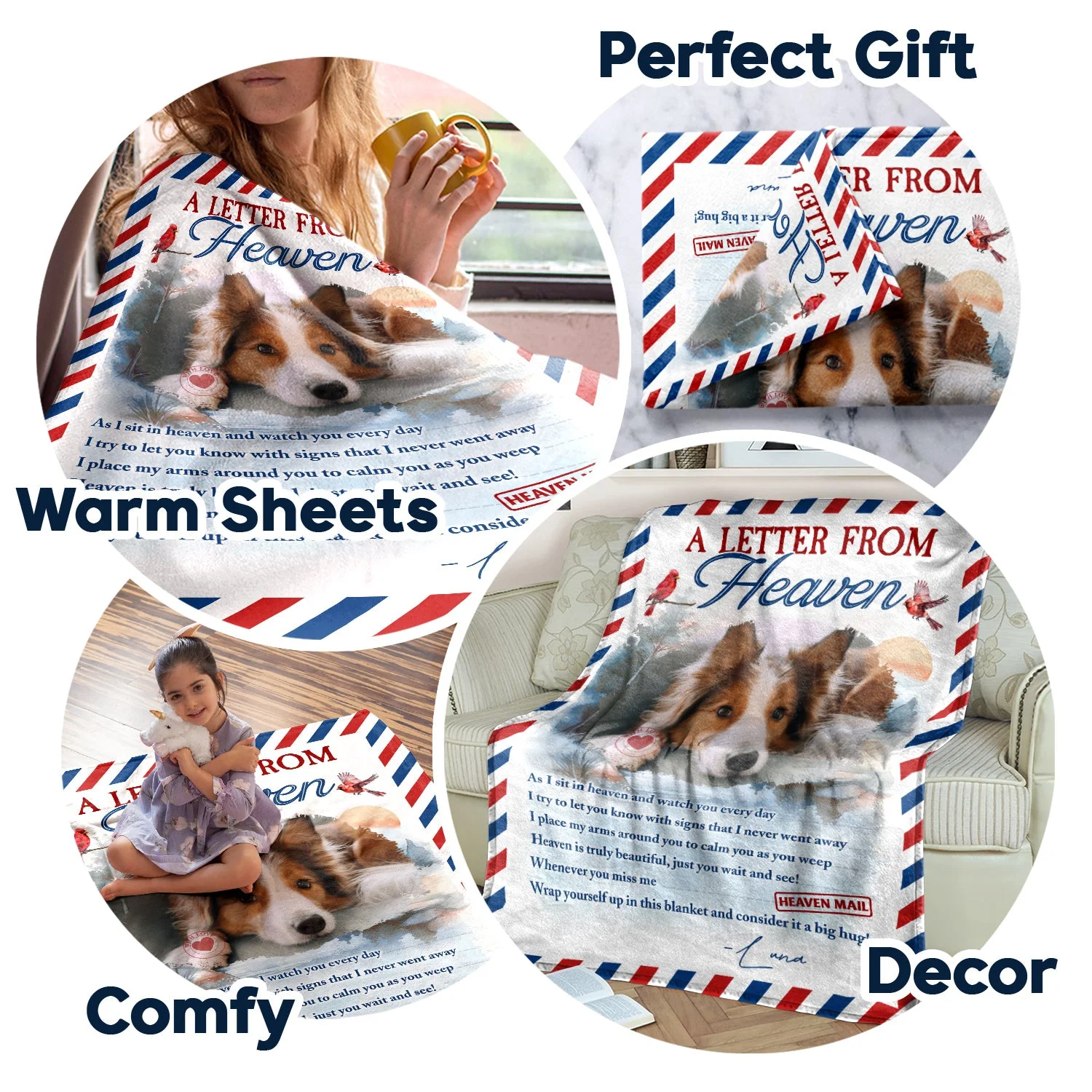 Custom Photo A Letter From Heaven Wrap Yourself Up - Memorial Gift For Family, Friend, Pet Lover - Personalized Fleece Blanket - Image 7