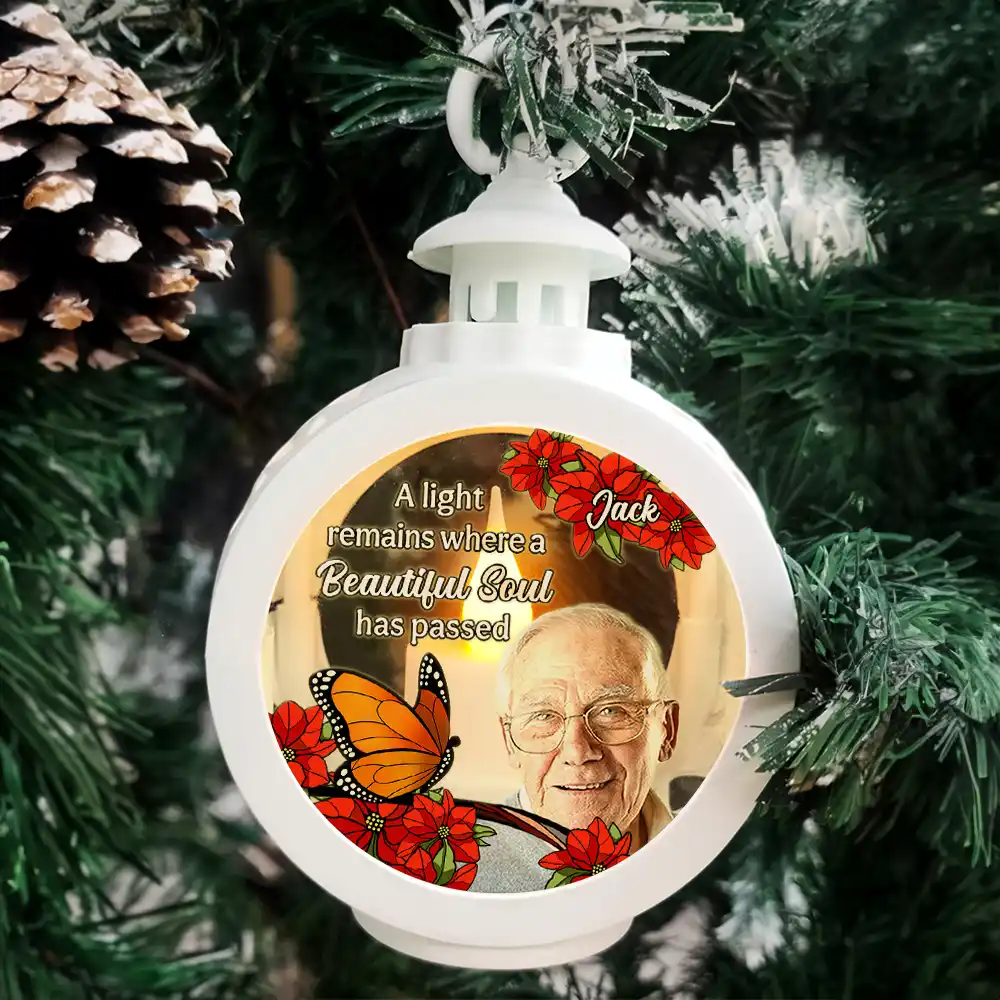 Custom Photo A Light Remains Where A Beautiful Soul Has Passed - Personalized Candlelight Lantern Ornament - Image 5