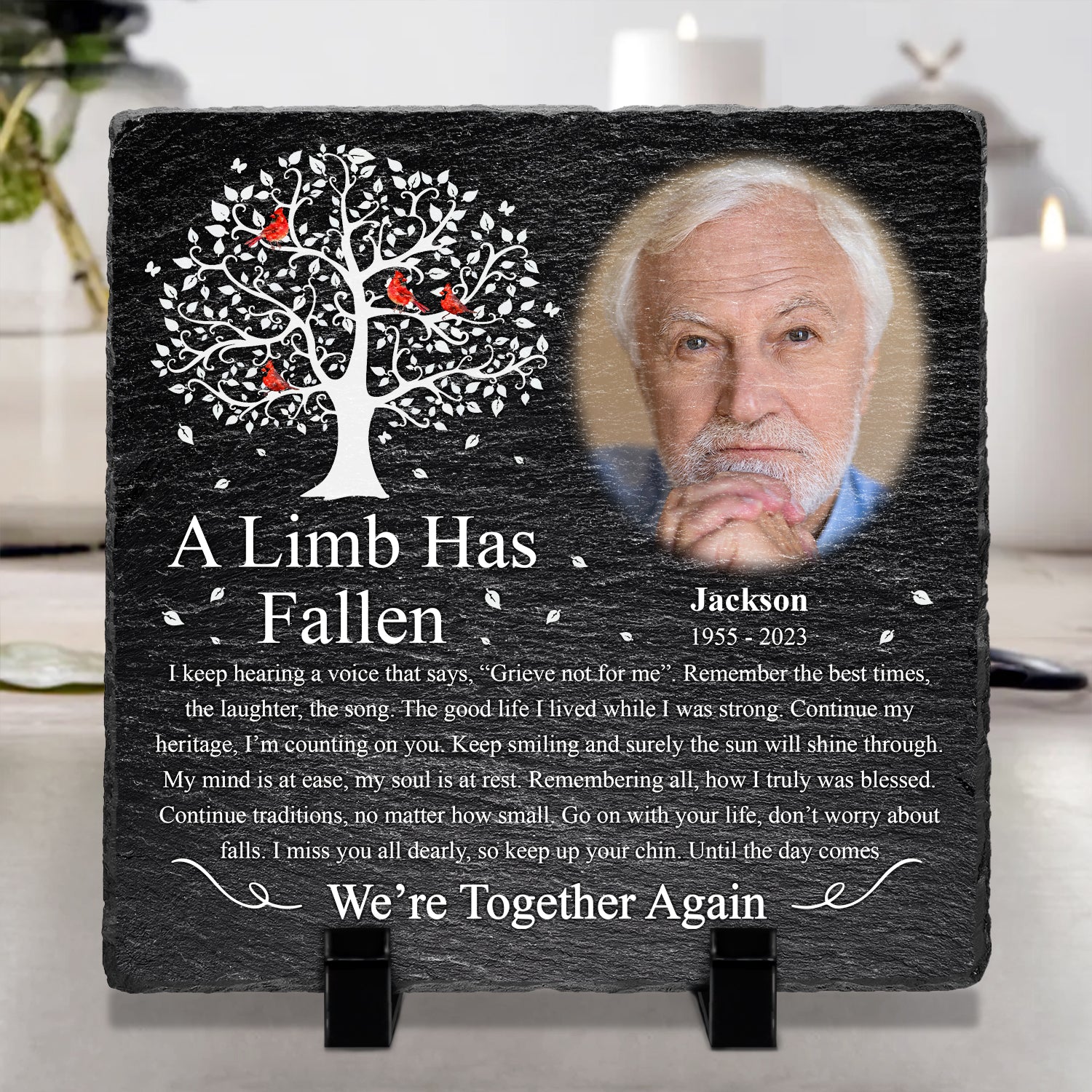Custom Photo A Limb Has Fallen - Memorial Gift - Personalized Rectangle Memorial Garden Stone - Image 4