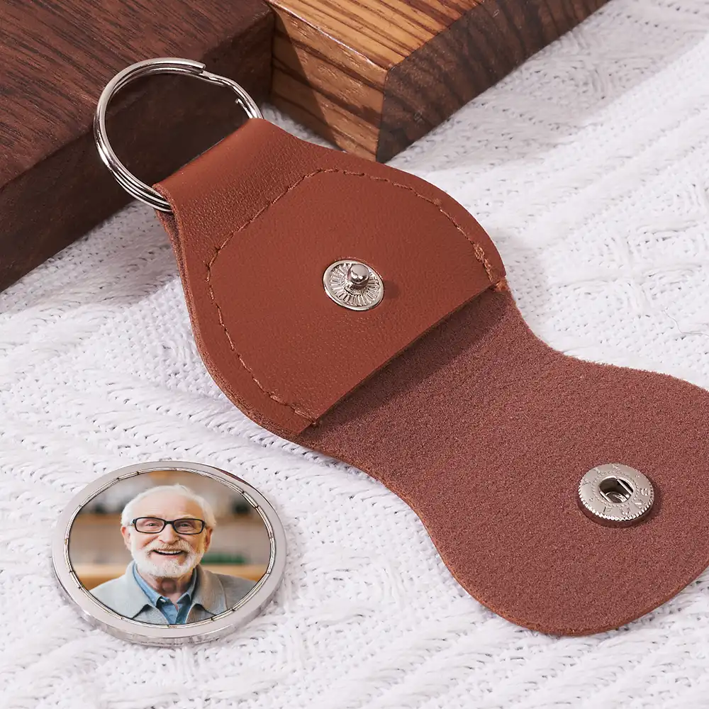 Custom Photo A Little Hug From Heaven - Personalized Leather Pocket Hug - Image 2