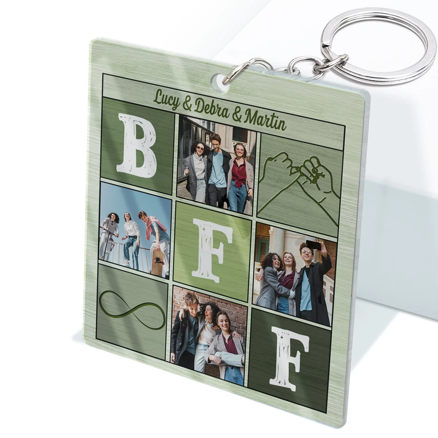 Custom Photo A Little Pocket Hug For My Bestie - Anniversary, Loving, Birthday Gift For Best Friends, BFF, Sister - Personalized Custom Acrylic Keychain - Image 2