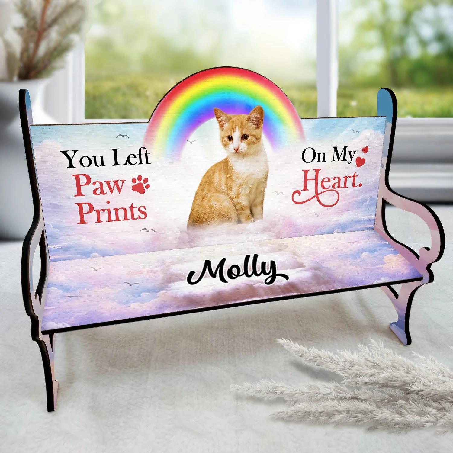 Custom Photo A Piece Of My Heart - Memorial Gift For Cat Lovers, Dog Lovers - Personalized Memorial Bench - Image 3